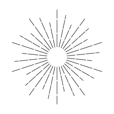 Güneş patlaması elementi beyaz arkaplanda izole edildi. Vektör illüstrasyonu