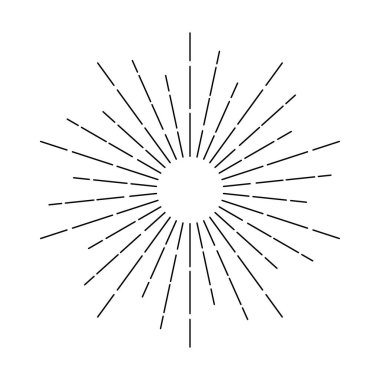 Sunburst element isolated on white background. Vector illustration clipart