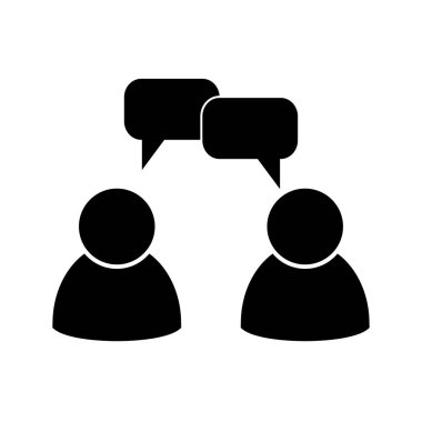 Tartışma. İnsanlar konuşuyor. Sohbet. İki kişi konuşuyor. Beyaz arkaplanda izole edilmiş insan vektörü simgesi