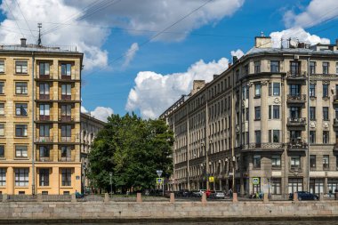 St. Petersburg, Rusya, 2019 yazı: St. Petersburg 'daki Fontanka Nehri' nin seti üzerine mimari