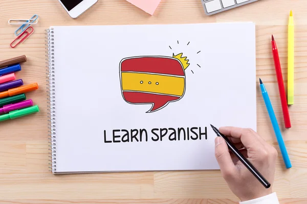 LEARN SPANISH CONCEPT — Stock Photo, Image