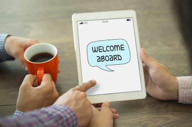 WELCOME ABOARD text clipart