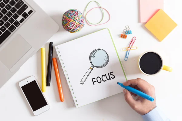 Caderno com inscrição na capa — Fotografia de Stock