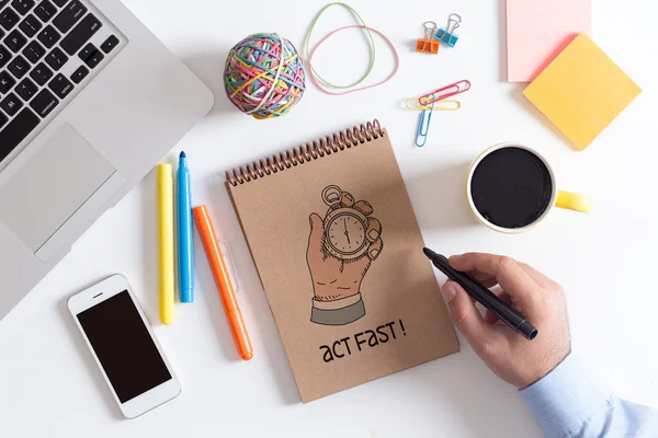 Notebook with inscription on cover — Stock Photo, Image