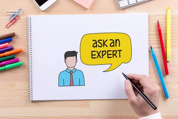 Vraag een expert tekst. — Stockfoto