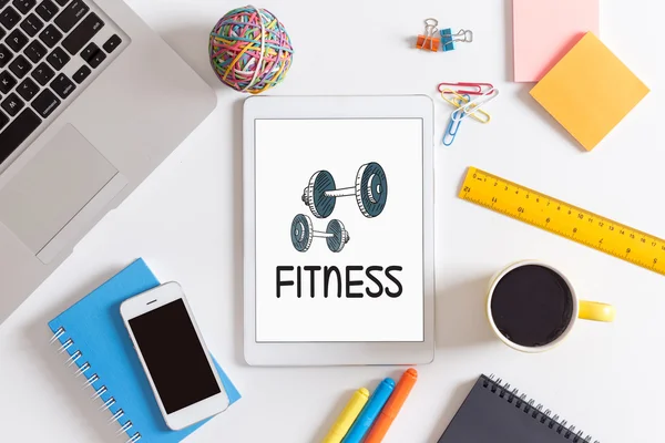 Fitness  text on screen — Stockfoto