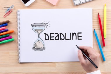 Kağıt üzerinde son tarih metin