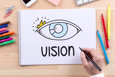 Kağıt üzerinde vizyon metin