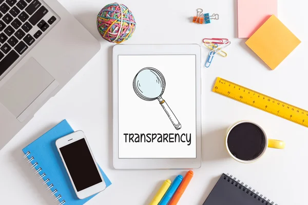 Transparenztext auf dem Bildschirm. — Stockfoto