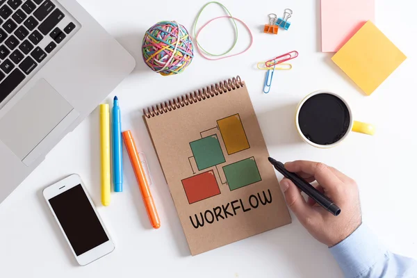 Workflow   text on paper. — Stock Photo, Image
