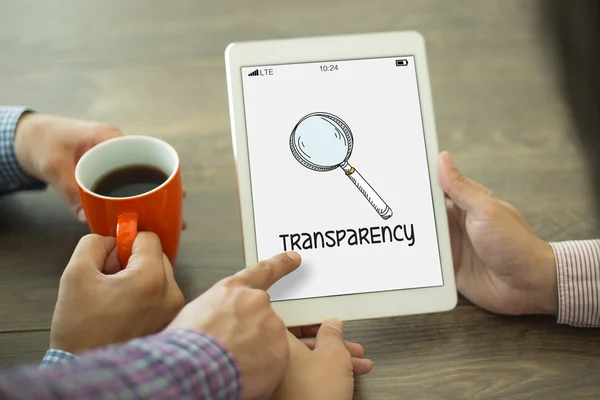 TRANSPARENCY text on screen. — Stock Photo, Image