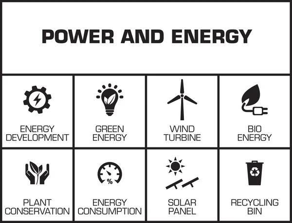 전력 및 에너지 차트 — 스톡 벡터