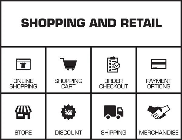 购物和零售图表 — 图库矢量图片