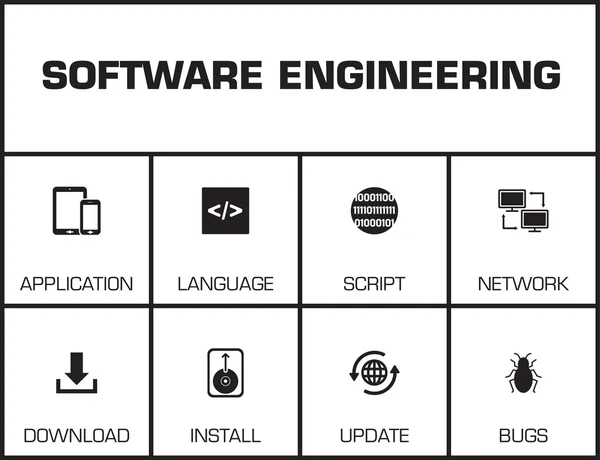 Gráfico de ingeniería de software — Archivo Imágenes Vectoriales