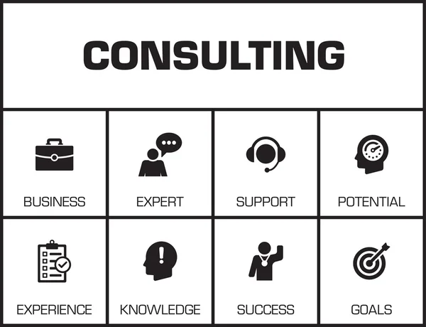 Consulting. Diagram med sökord — Stock vektor