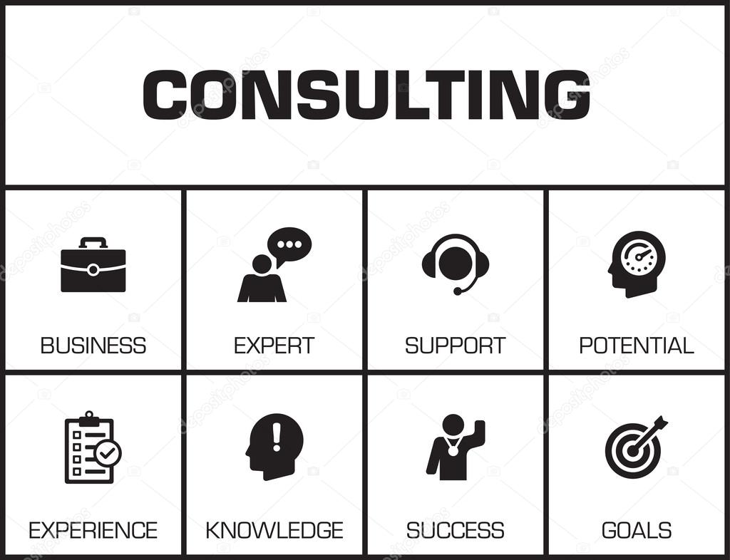 Consulting. Chart with keywords 