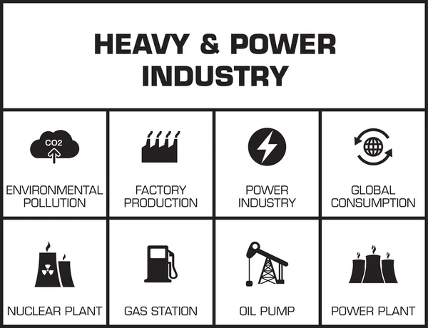 Industria pesada y eléctrica — Vector de stock