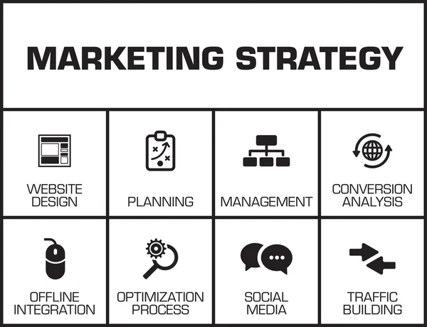 Στρατηγική μάρκετινγκ. Γράφημα — Διανυσματικό Αρχείο