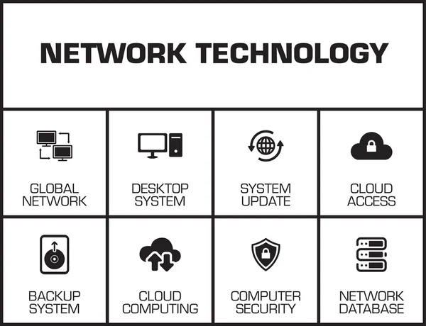 Netzwerktechnologie-Diagramm — Stockvektor