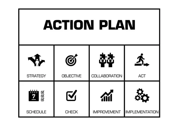 Plan d'action. Graphique — Image vectorielle