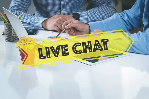 Concepção de negócio Live Chat — Fotografia de Stock