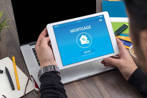 MORTGAGE CONCEPT ON SCREEN — Stock Photo, Image