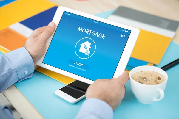 MORTGAGE CONCEPT ON SCREEN — Stock Photo, Image