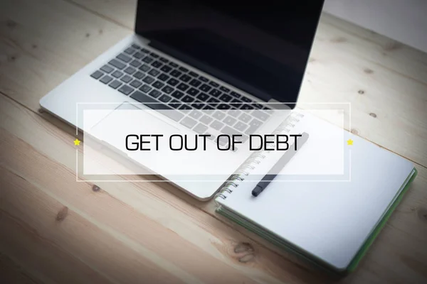 Saia do conceito de dívida — Fotografia de Stock