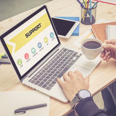 Destek simgeleri ekranda