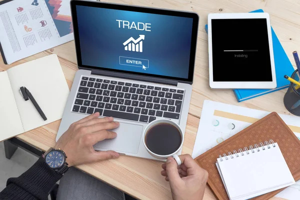 Ticaret kavram ekranda — Stok fotoğraf
