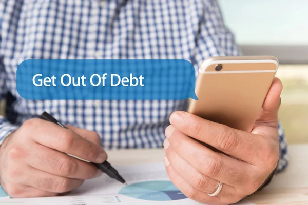 GET OUT OF DEBT WORDS — Stock Photo, Image