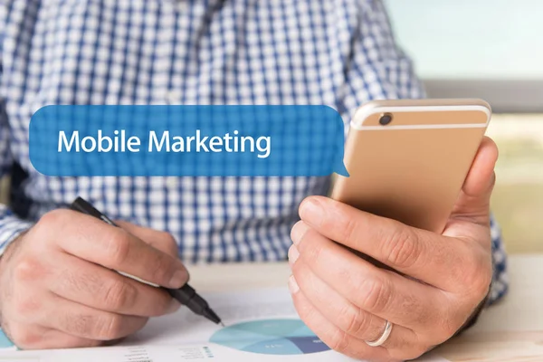 Mobil Marketing szavak — Stock Fotó