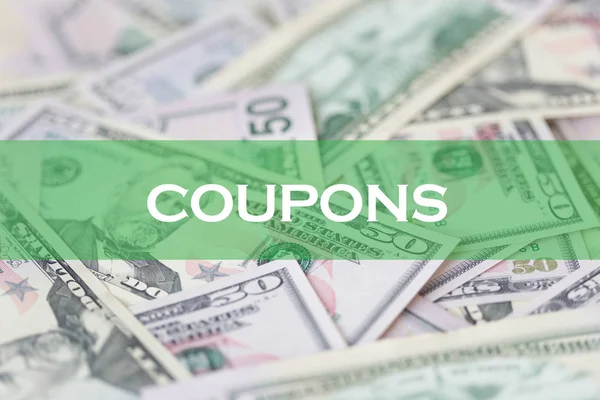 Financiering van Concept: Coupons — Stockfoto