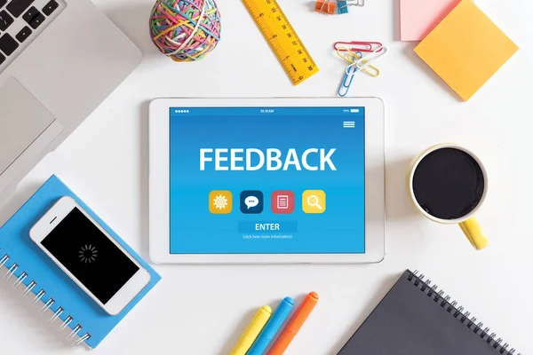 FEEDBACK CONCEPT ON TABLET PC — Stock Photo, Image