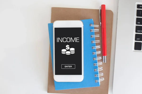 Inkomen Concept op scherm — Stockfoto