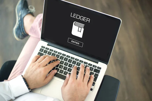 CONCEPTO LEDGER en pantalla — Foto de Stock