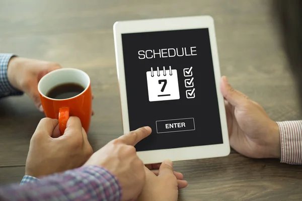 КОНЦЕПТ ШЕДУЛЯ на экране — стоковое фото