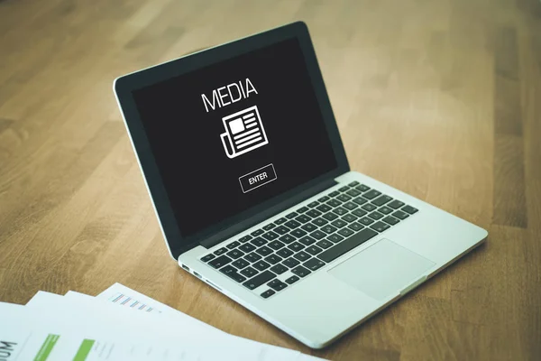 MEDIA CONCEPT  on screen — Stock Photo, Image