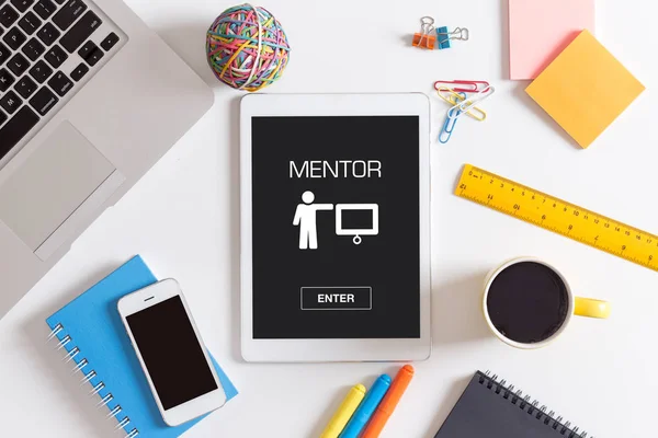 CONCEPTO DEL MENTOR en pantalla —  Fotos de Stock