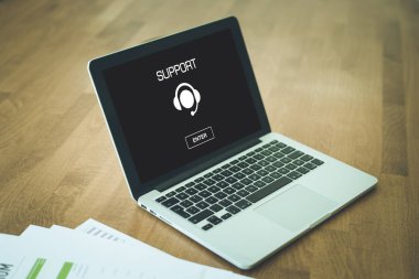 Destek kavram ekranda 