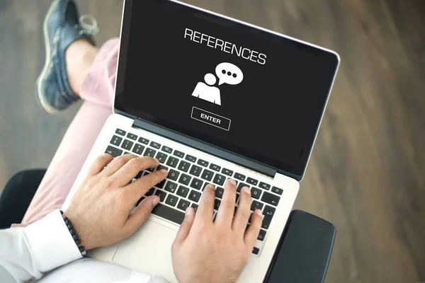REFERENCES CONCEPT on screen — Stock Photo, Image