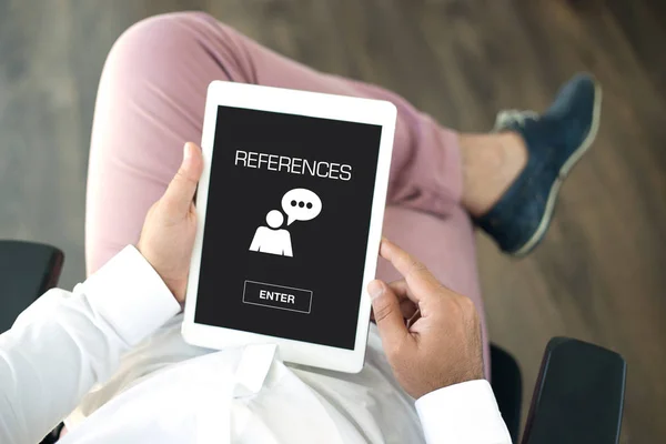 REFERENCES CONCEPT on screen — Stock Photo, Image