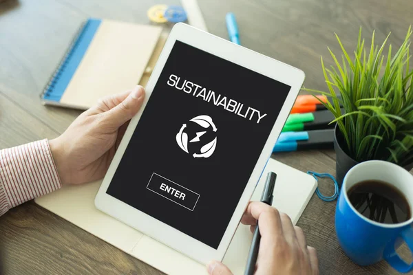 Hållbarhet koncept på skärmen — Stockfoto