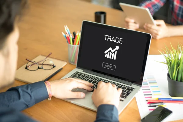 Concepto TRADE en pantalla —  Fotos de Stock