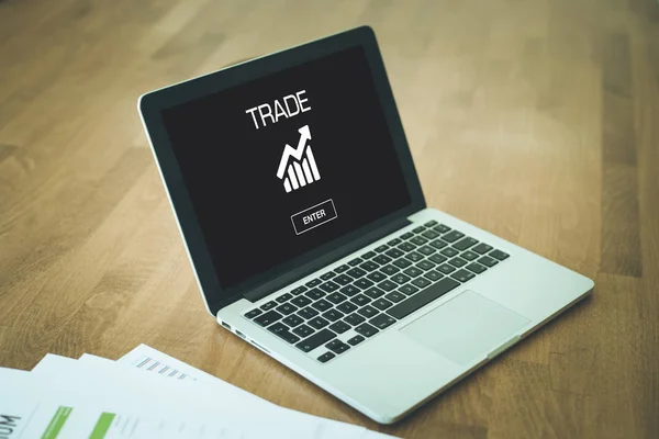 Concepto TRADE en pantalla —  Fotos de Stock