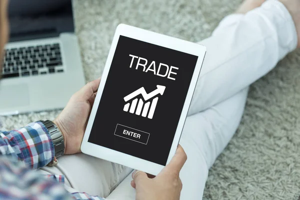 Handel begrepp på skärmen — Stockfoto