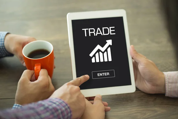 Koncepcja handlu na ekranie — Zdjęcie stockowe