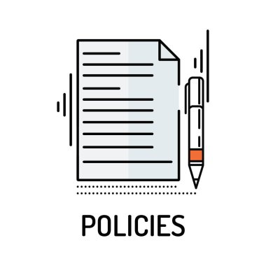 POLICIES Line icon clipart