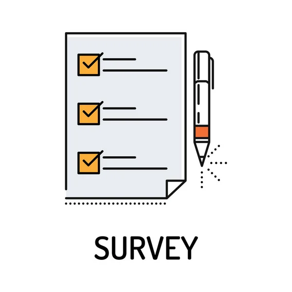 Survey Line Icon — Stock Vector