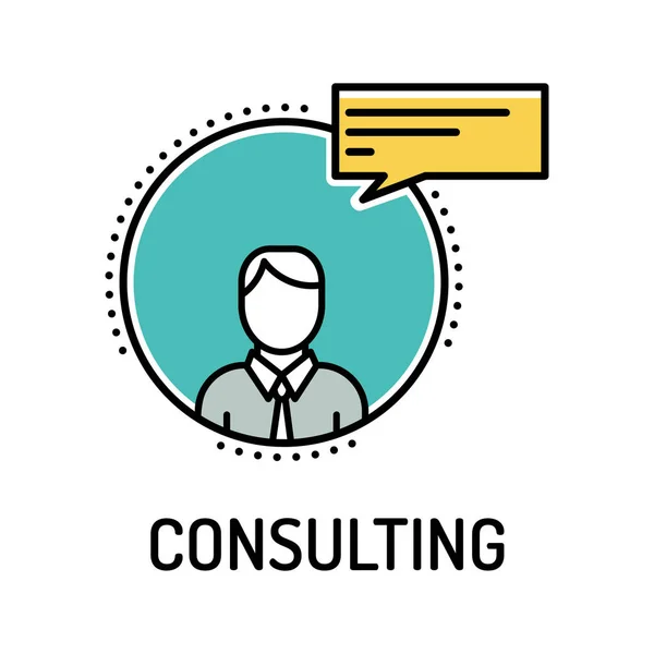 Consulting Line Icon — Stock Vector